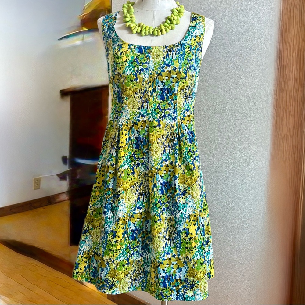 Nine West Vibrant Spring Fit and Flare Floral Dress
